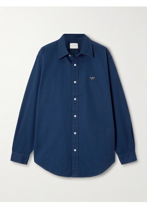 Aimé Leon Dore - Embroidered Cotton-twill Shirt - Blue - x small,small,medium