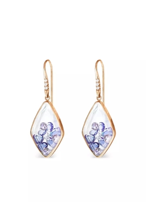 Moritz Glik 18k yellow gold Kite sapphires and diamonds earrings