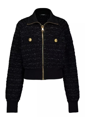 Balenciaga zip-up tweed jacket - Black