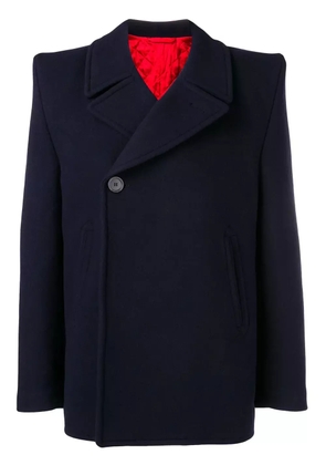 Balenciaga squared shoulder short peacoat - Blue