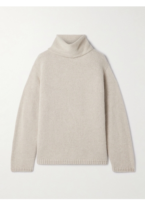 The Elder Statesman - Cashmere Turtleneck Sweater - Ecru - x small,small,medium,large