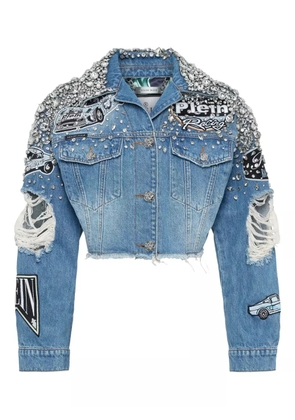 Philipp Plein cropped denim jacket - Blue