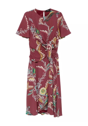 ETRO floral-print knot-detail dress - Red