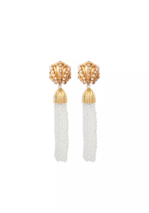Bounkit Jewelry crystal-embellished tassel earrings - Gold