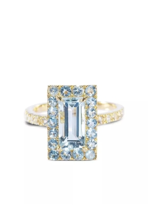 YI Collection 18K white gold Deco aquamarine ring