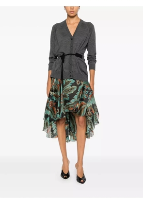ETRO ruffled-floral skirt - Black