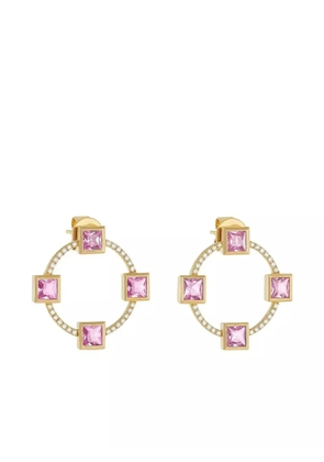 DEVON WOODHILL 18K yellow gold pink sapphire club earrings