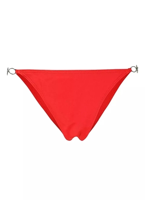 Diesel logo-plaque side-ring bikini bottom - Red