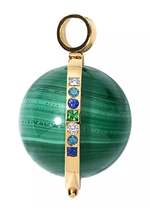 DEVON WOODHILL 18kt yellow gold Cosmic Spinner Malachite pendant necklace
