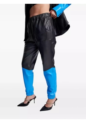 One Teaspoon elasticated-cuffs leather trousers - Black