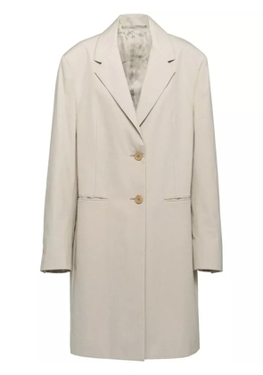 Prada single-breasted cotton coat - Neutrals