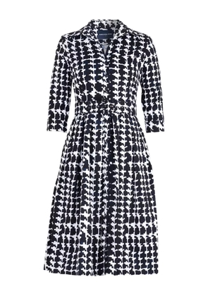 Samantha Sung geometric-print midi dress - White