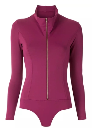 Amir Slama zipped long sleeves bodysuit - Purple