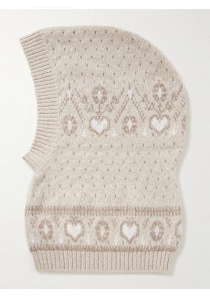 KHAITE - Caspian Fair Isle Cashmere Balaclava - Neutrals - One size