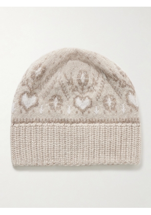 KHAITE - Avers Fair Isle Cashmere Beanie - Neutrals - One size