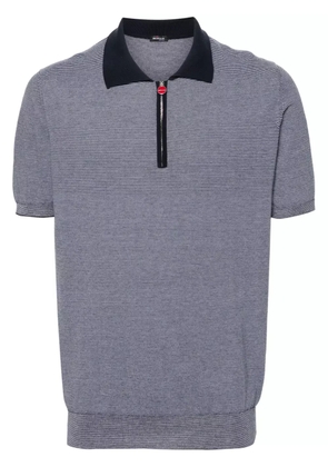 Kiton striped cotton polo shirt - Blue