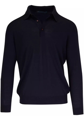 Kiton knitted wool polo jumper - Blue