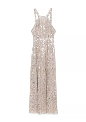 Elie Saab sequin-embellished maxi dress - Brown