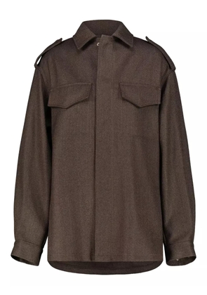 DRHOPE flap-pockets epaulettes shirt jacket - Brown