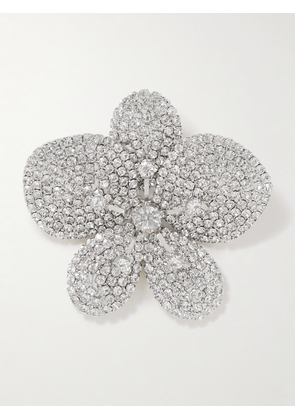 Jennifer Behr - Kiarra Rhodium-plated Crystal Brooch - Silver - One size