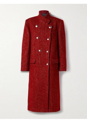 Isabel Marant - Giusa Double-breasted Herringbone-twill Coat - Red - FR 34,FR 36,FR 38,FR 40,FR 42