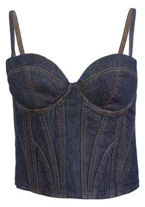 Fleur Du Mal denim bustier top - Blue