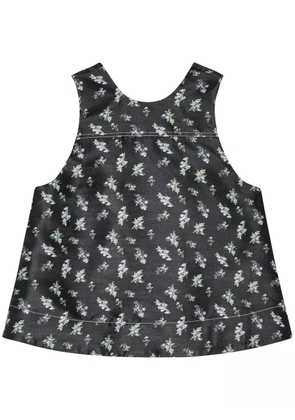 GANNI floral-print top - Black