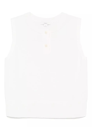 Vince knitted henley top - White