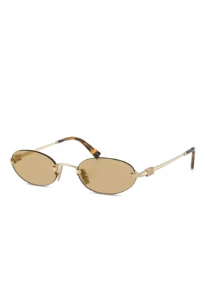 Miu Miu Eyewear logo-lettering sunglasses - Gold