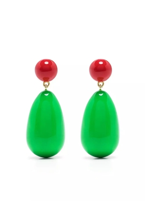 Eshvi two-tone drop earrings - Green