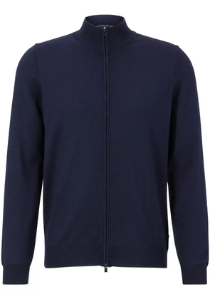 BOSS zipped knit cardigan - Blue