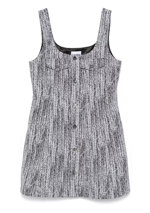 GANNI tweed mini dress - Blue