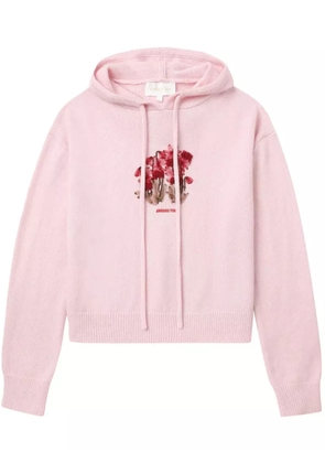 SHUSHU/TONG floral-embroidered hoodie - Pink