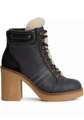 Woolrich lace-up shearling boots - Black