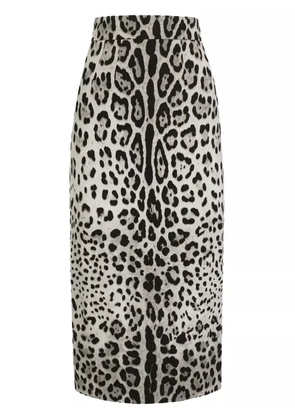 Dolce & Gabbana leopard-print skirt - Grey