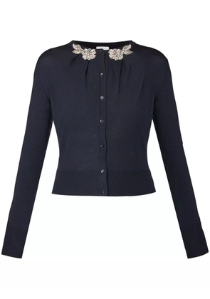 ERDEM draped-detail cardigan - Blue