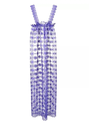 Olympiah floral lace-embroidered sleeveless dress - Blue