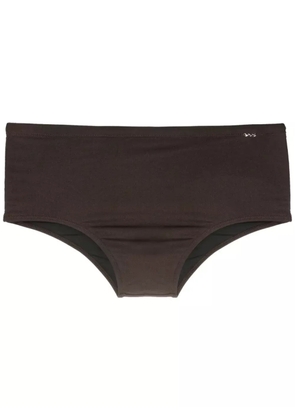 Amir Slama logo-plaque swim trunks - Brown