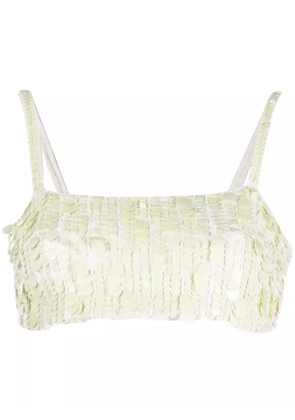 P.A.R.O.S.H. sequin-embellished crop top - Neutrals