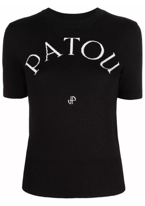 Patou logo-jacquard knitted top - Black