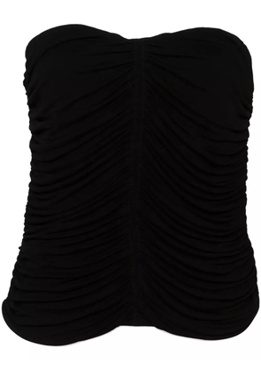 Saint Laurent ruched strapless top - Black
