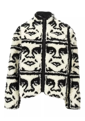 Obey zip-fastening bomber jacket - White