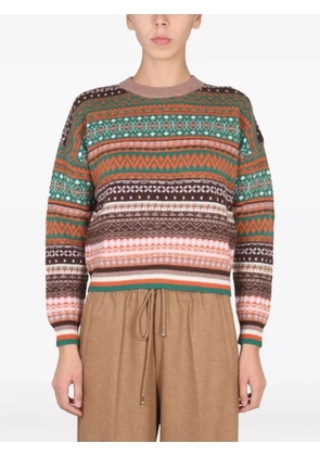 Ballantyne patterned long-sleeve sweater - Brown