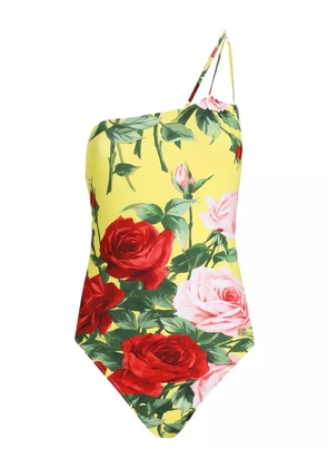 Dolce & Gabbana floral-print swimsuit - Yellow