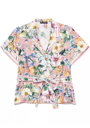 Dolce & Gabbana floral-print silk shirt - Pink