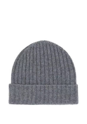 Boggi Milano ribbed cashmere beanie hat - Grey