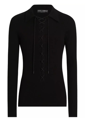 Dolce & Gabbana lace-up sweater - Black
