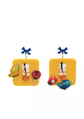 Amir Slama Bijoux appliqué-detail drop earrings - Yellow