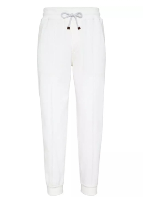 Brunello Cucinelli tapered cotton track pants - White