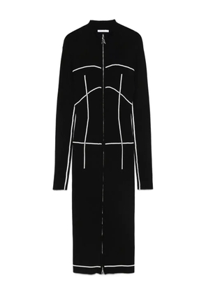Patrizia Pepe zip-front contrast-knit dress - Black